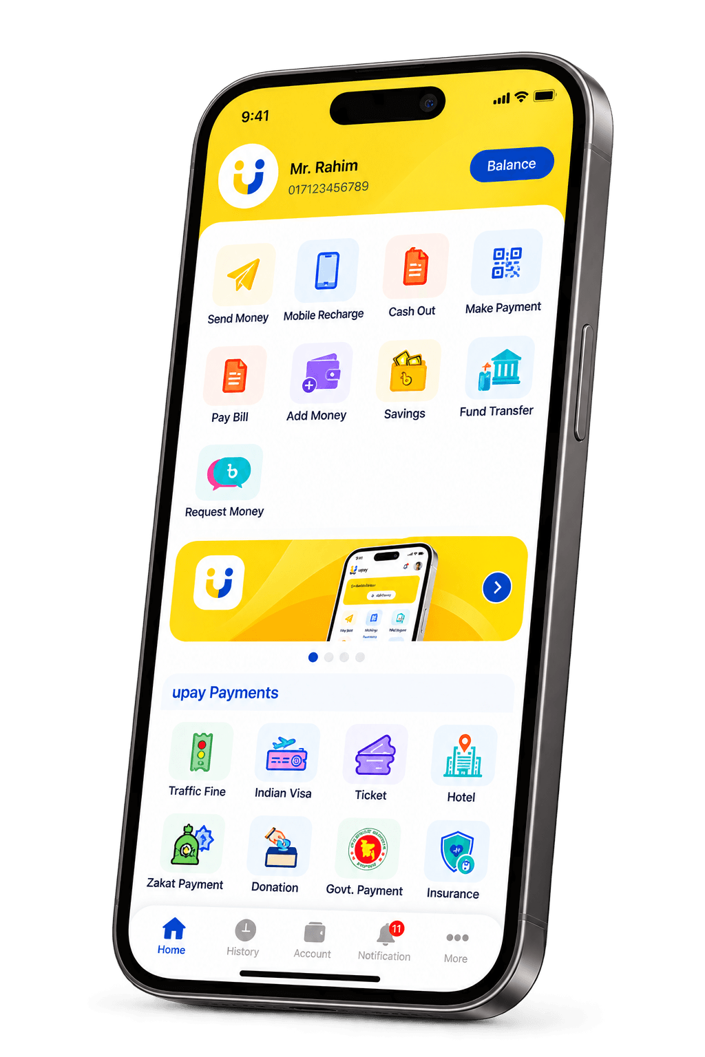 Upay mobile app